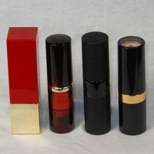 4 new lipsticks , Estee Lauder, Velvet Touch, Revlon